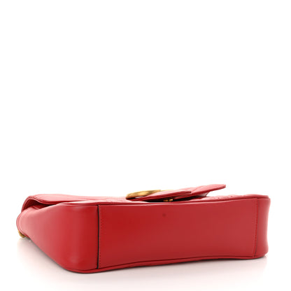 Gucci Calfskin Matelasse Small GG Marmont Shoulder Bag Hibiscus Red 4 of 10