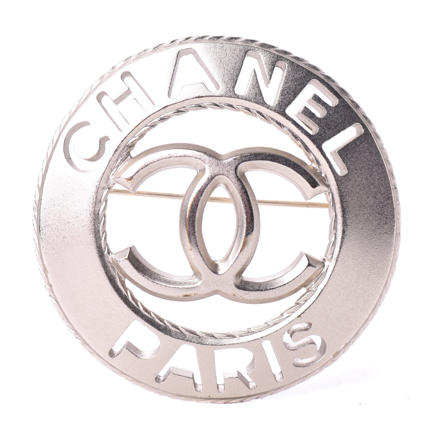 Chanel Metal CC Paris Brooch Light Gold 1 of 5