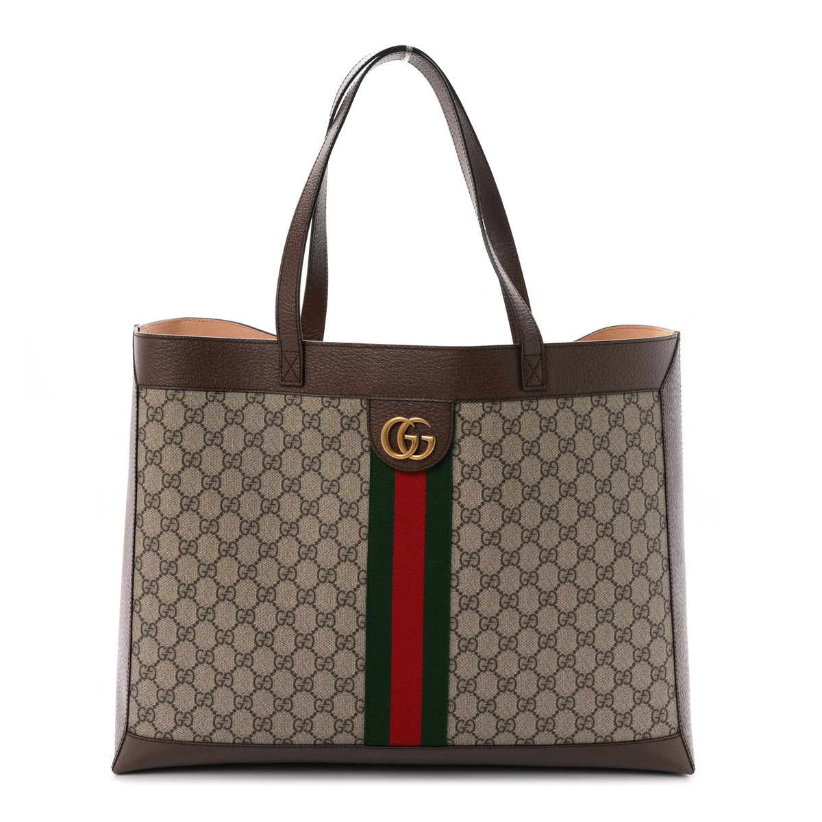 Gucci GG Supreme Monogram Web Ophidia Tote Brown 1 of 11