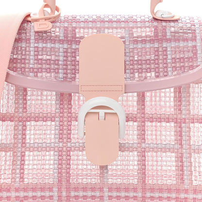 Delvaux Vinyl Gingham The Dreamer MM Brillant Satchel Pink 7 of 10