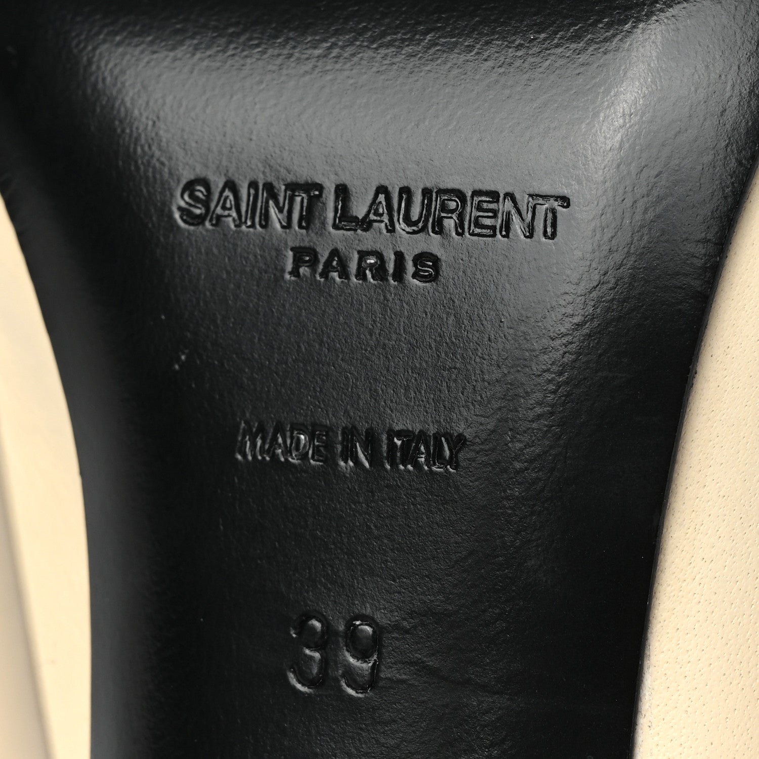 Saint Laurent Smooth Calfskin Linda 100 Knee High Boots 39 Eggshell 6 of 12