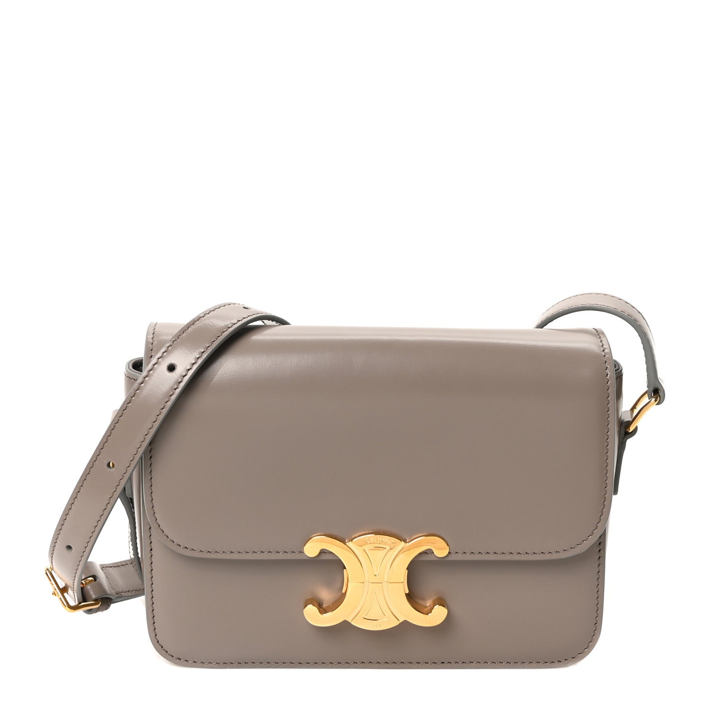 Shiny Calfskin Small Triomphe Pebble