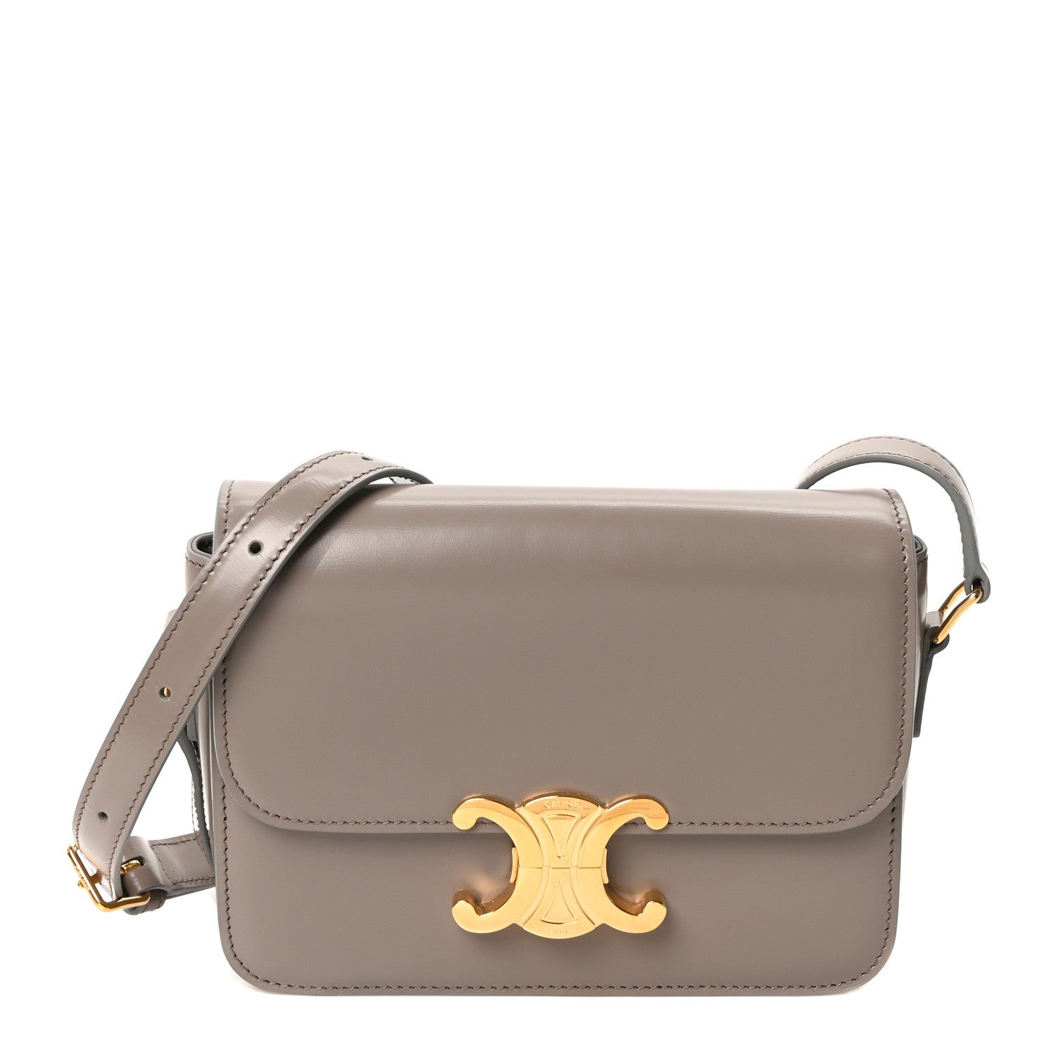 Celine Shiny Calfskin Small Triomphe Pebble 1 of 9