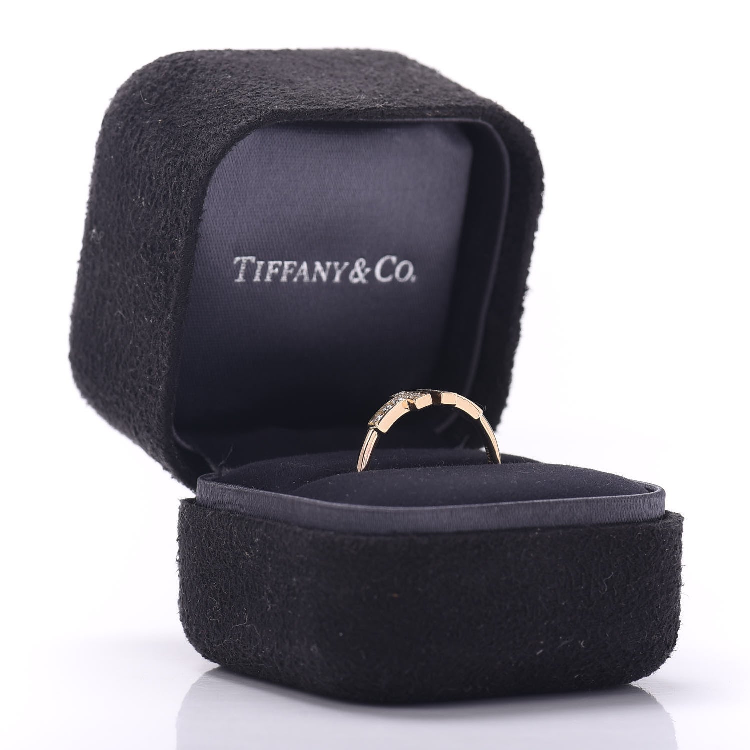 Tiffany 18K Yellow Gold Diamond T Wire Ring 53 6.5 6 of 6
