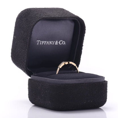 Tiffany 18K Yellow Gold Diamond T Wire Ring 53 6.5 6 of 6