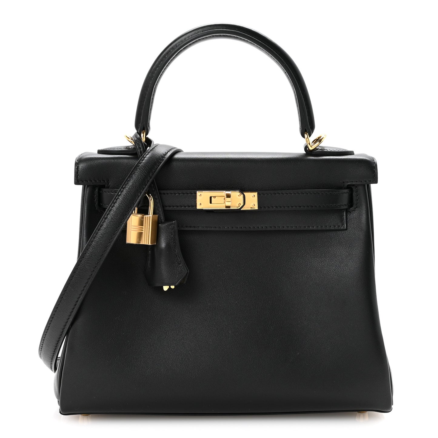 Cheri Calfskin Kelly Retourne 25 Black