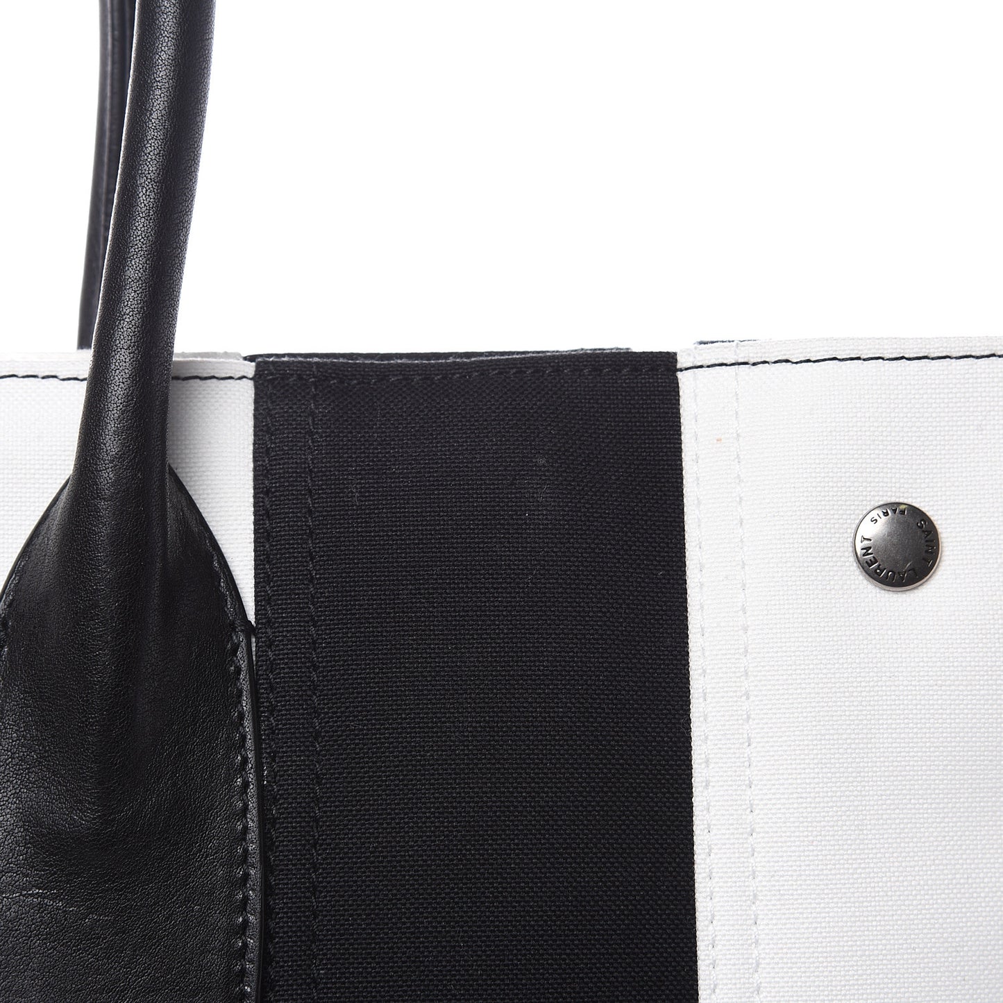 Canvas Noe Striped Tote Black White