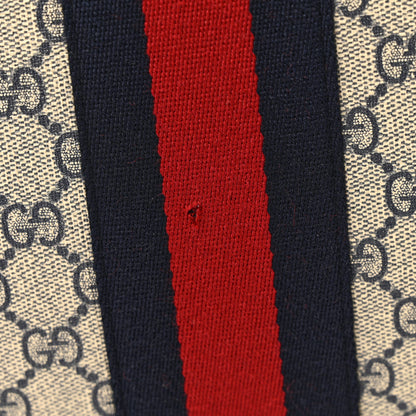 Gucci GG Supreme Monogram Textured Dollar Calfskin Web Savoy Cabin Plus Trolley Beige Blue 12 of 14