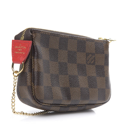 Louis Vuitton Damier Ebene 2019 Christmas Animation Mini Pochette Accessories Red 2 of 10