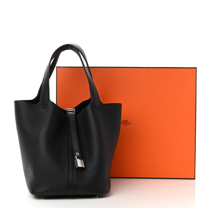 Hermes Taurillon Clemence Picotin Lock 22 MM Black 11 of 11