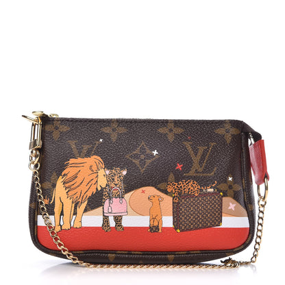 Louis Vuitton Monogram 2018 Christmas Animation Mini Cats Pochette Accessories 1 of 8