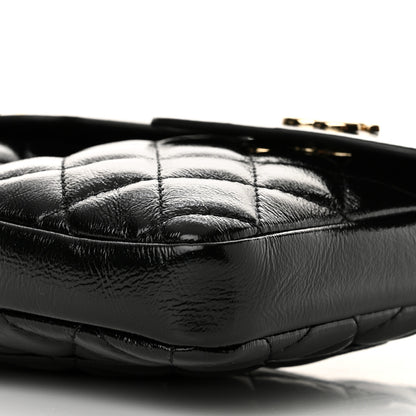 Chanel Glazed Calfskin Quilted Double Pocket Crossbody Flap Black 10 of 11
