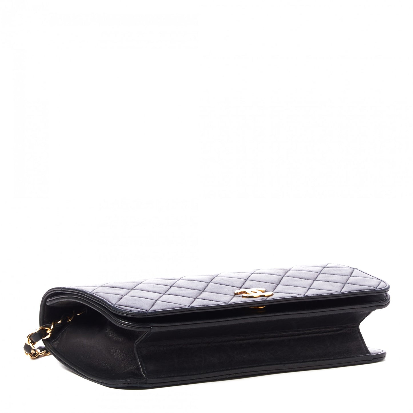Lambskin Quilted Small Single Flap Black