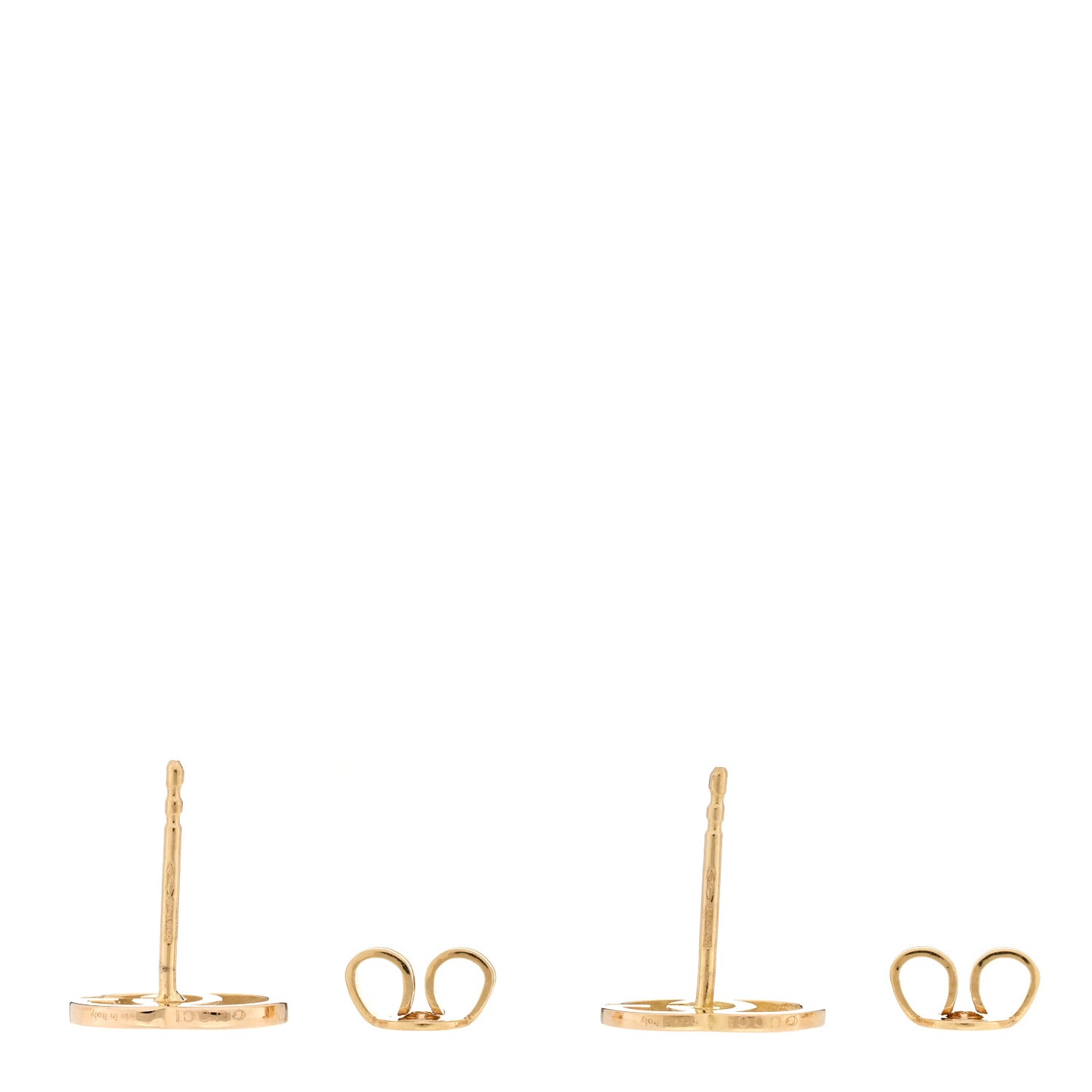 18K Yellow Gold Running G Stud Earrings