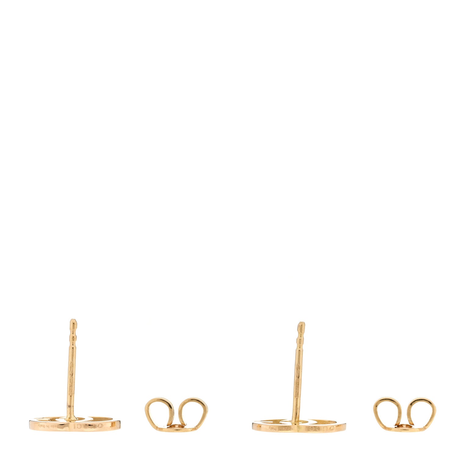 Gucci 18K Yellow Gold Running G Stud Earrings 3 of 4
