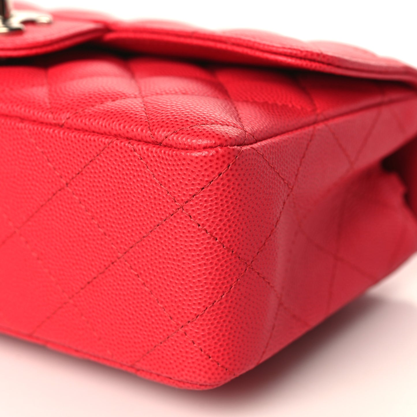 Caviar Quilted Mini Rectangular Flap Dark Pink