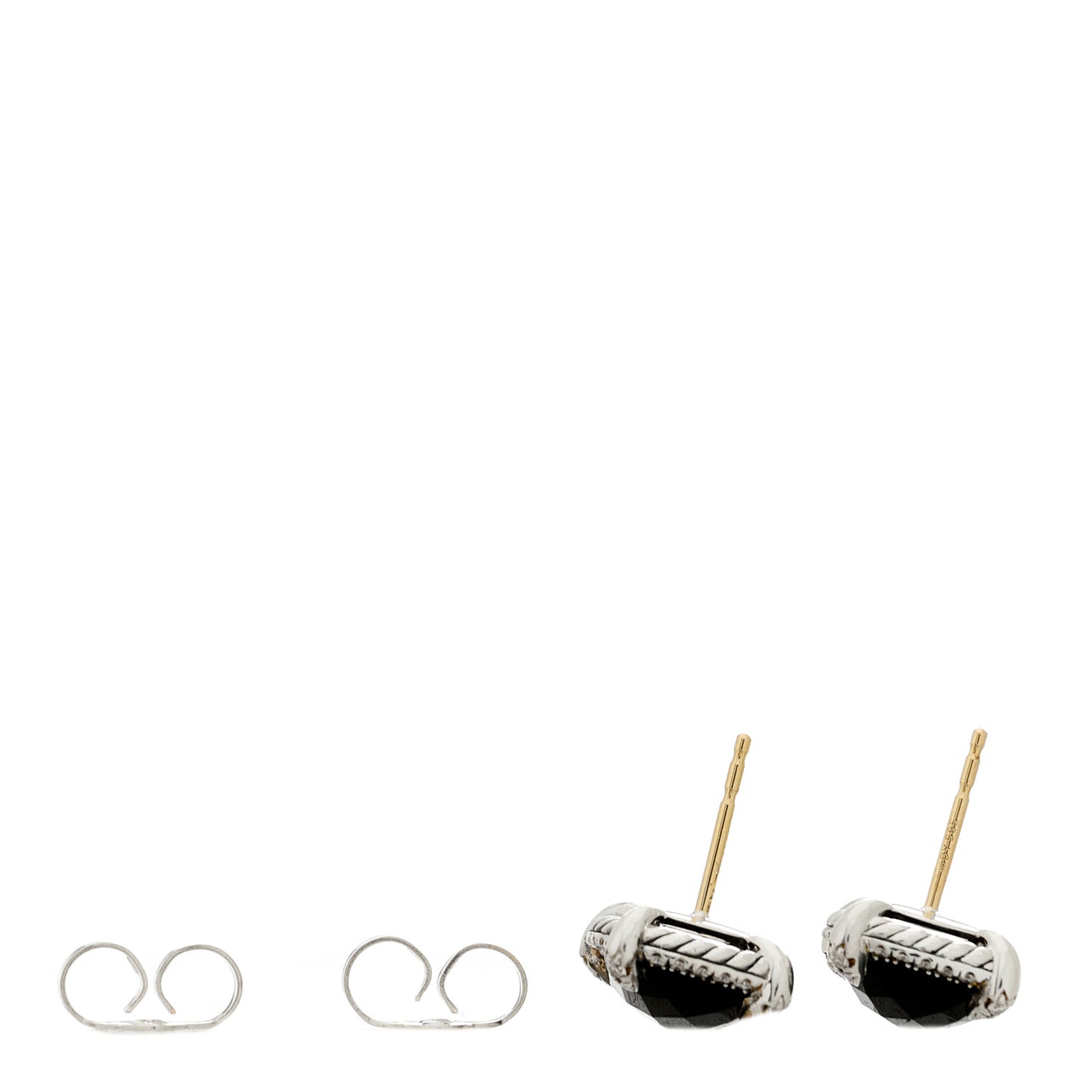 Sterling Silver Diamond Black Onyx 9mm Chatelaine Bezel Earrings