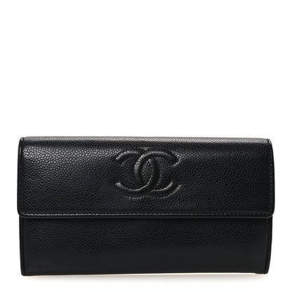 Chanel Caviar Timeless CC Large Gusset Flap Wallet Black 1 of 9