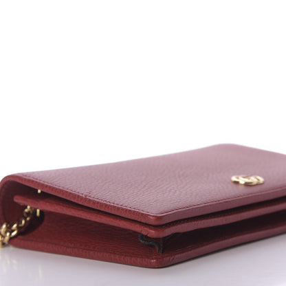 Gucci Dollar Calfskin Mini GG Marmont Chain Wallet Hibiscus Red 7 of 9