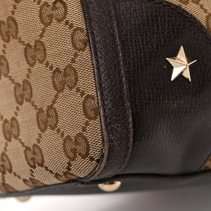 Gucci Monogram Vintage Web Medium Webby Bee Boston Dark Brown 18 of 18