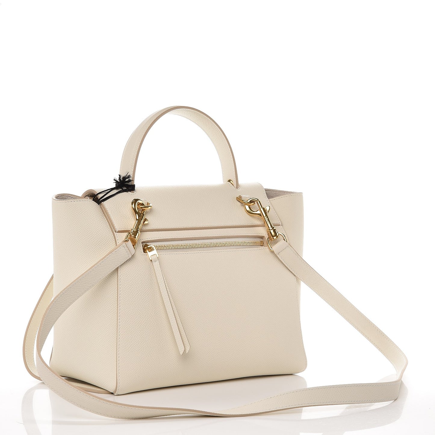 Grained Calfskin Micro Belt Bag White