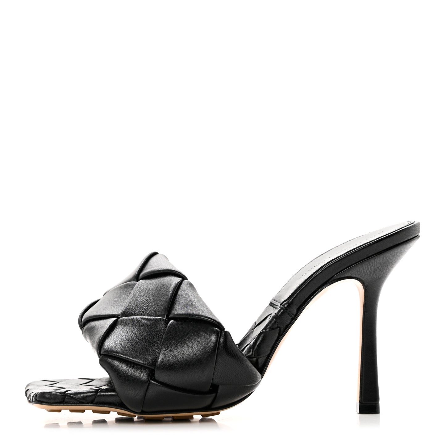 Nappa Maxi Intrecciato Lido Mule Sandals 38 Black