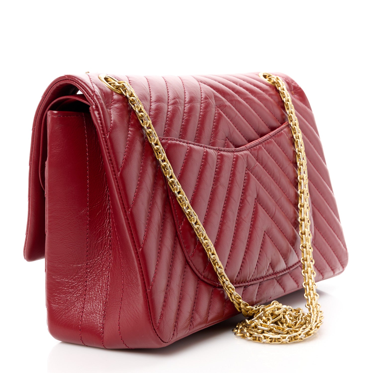 Chanel Aged Calfskin Chevron Quilted 2.55 Reissue 226 Flap Red 3 of 12