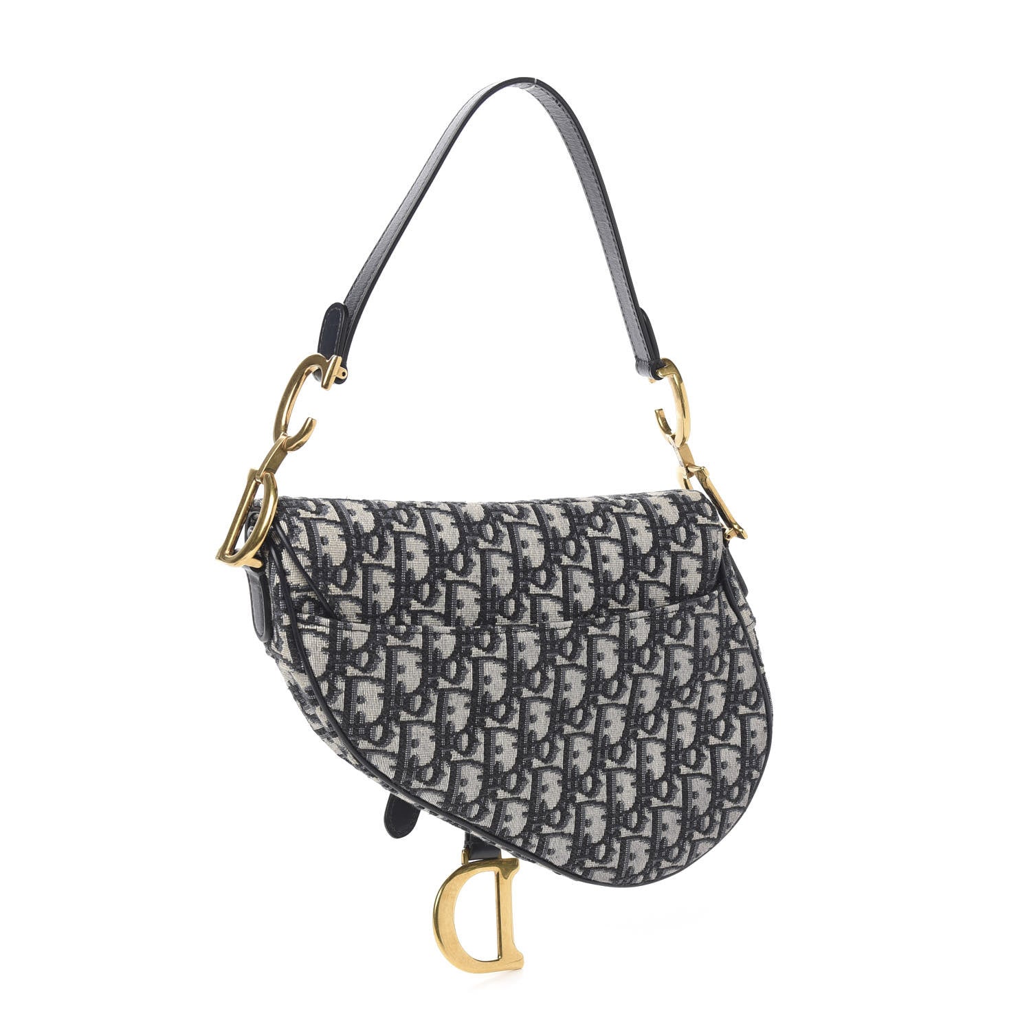 Christian Dior Oblique Saddle Bag Blue 2 of 8