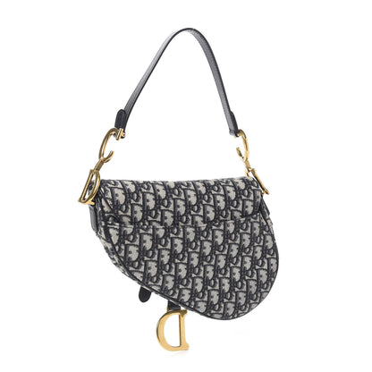 Christian Dior Oblique Saddle Bag Blue 2 of 8
