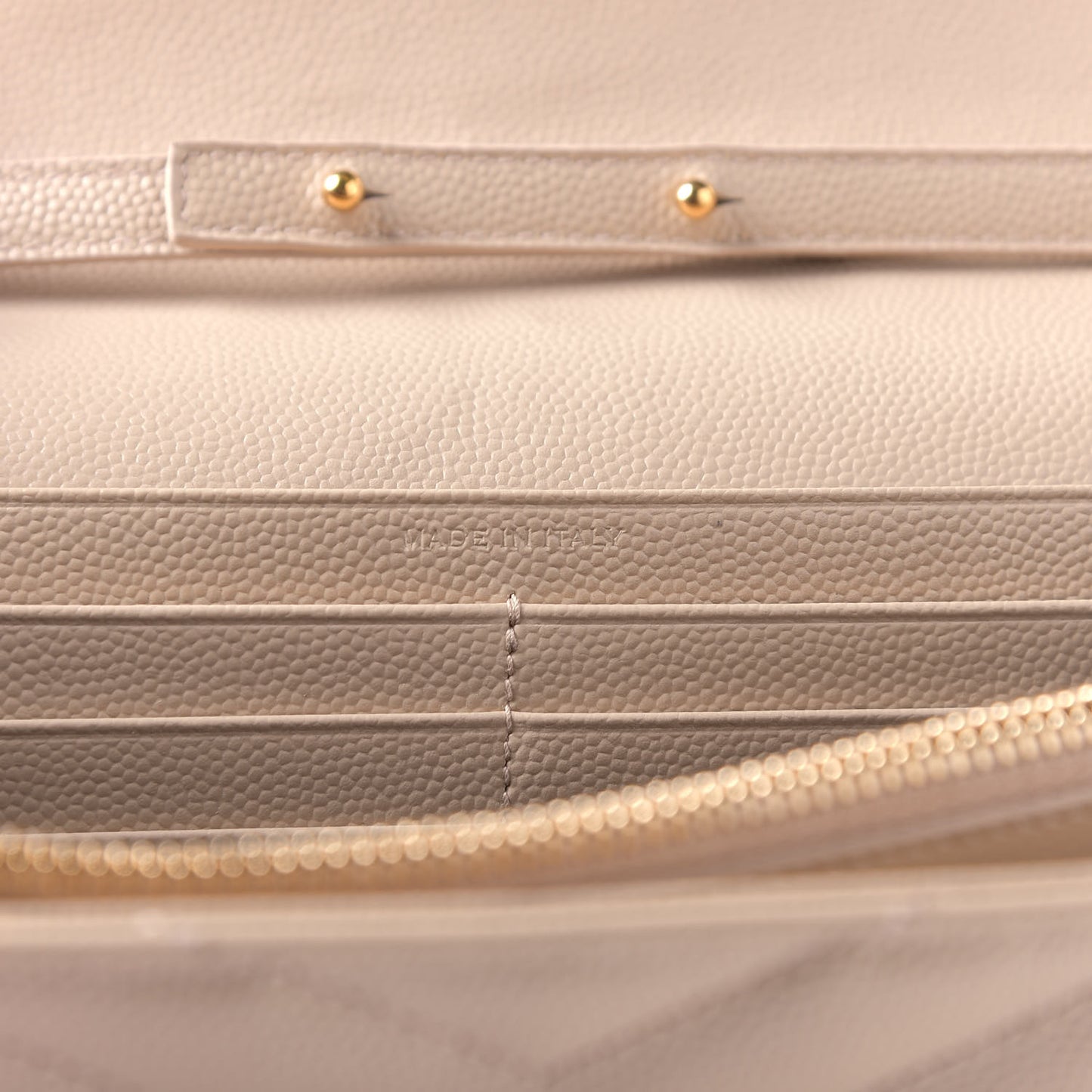 Grain De Poudre Matelasse Chevron Monogram Chain Wallet Nude Powder
