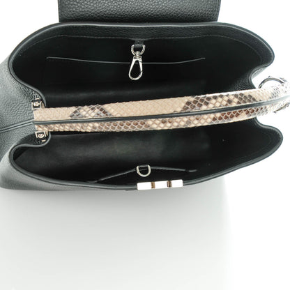 Louis Vuitton Taurillon Python Capucines MM Black 5 of 7