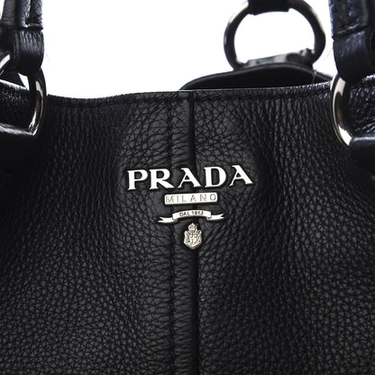 Prada Vitello Daino Shoulder Bag Black 8 of 8