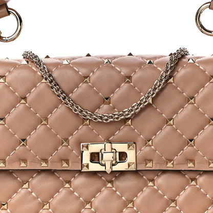 Valentino Garavani Nappa Medium Rockstud Spike Shoulder Bag Soft Noisette 6 of 9