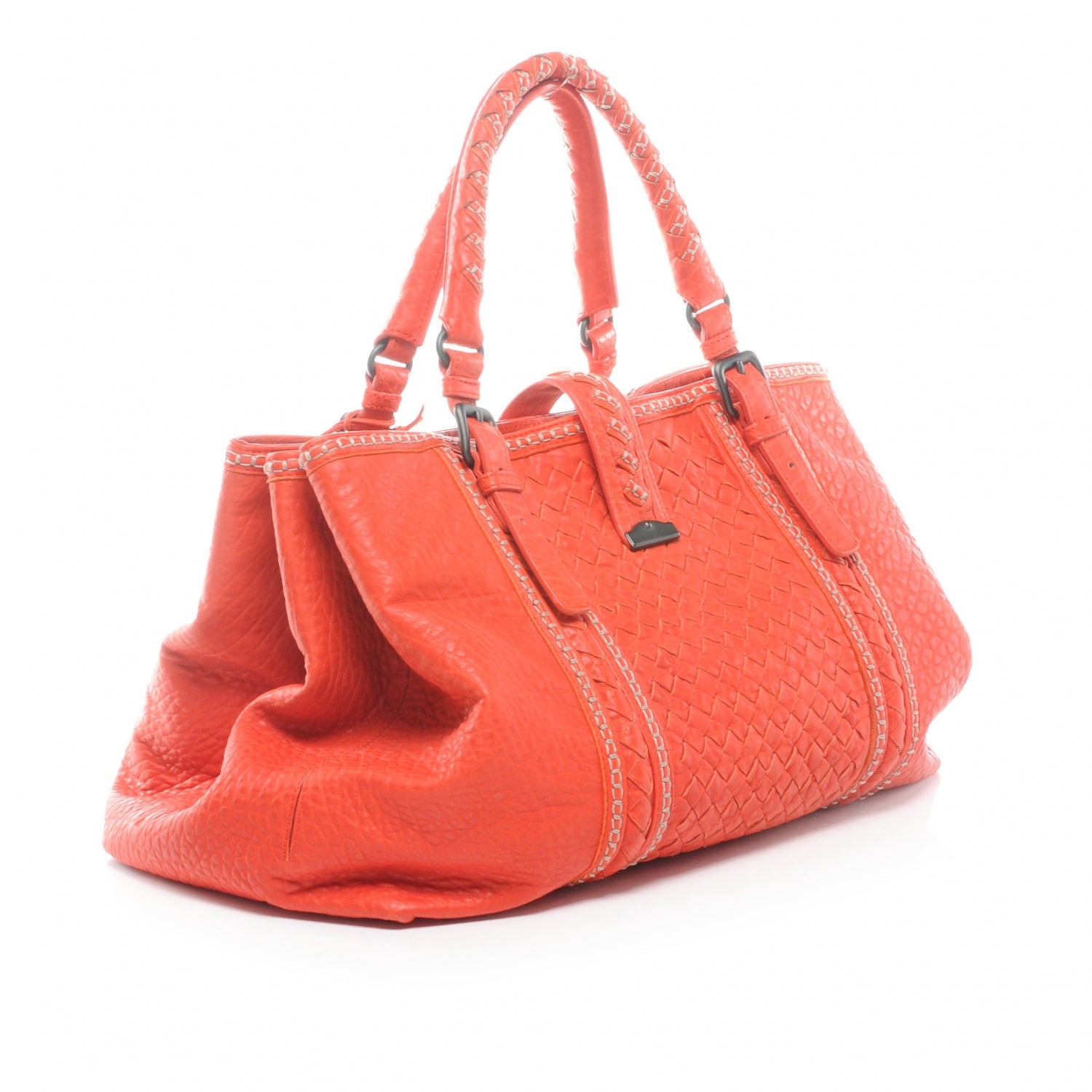 Bottega Veneta Nappa Intrecciato Punto Mocassino Roma Tote Fire 4 of 9