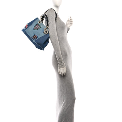 Christian Dior Denim Dior D Light Tote Blue 2 of 11