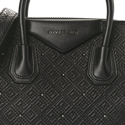 Givenchy Lambskin Logo Embossed Small Studded Antigona Black 7 of 10