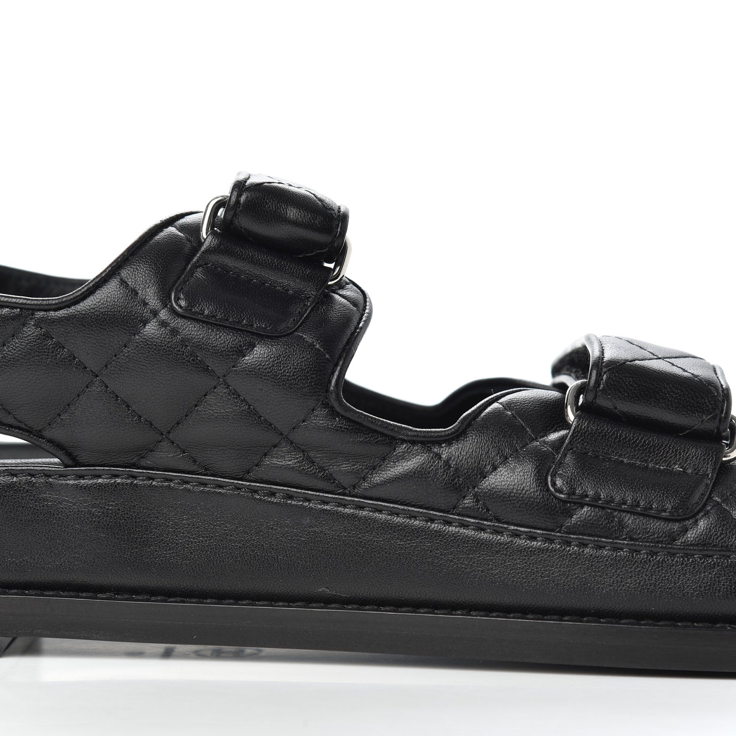 Lambskin Velcro Dad Sandals 41 Black
