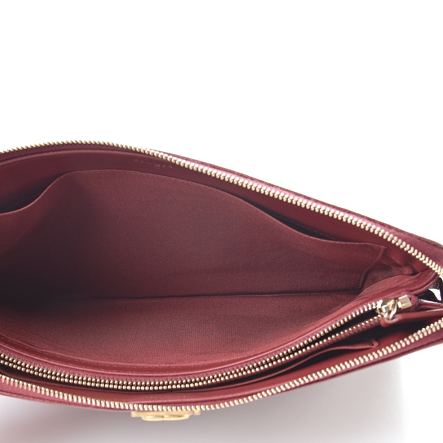 Chanel Caviar Quilted Small Zipped Boy Pouch Burgundy 5 of 10