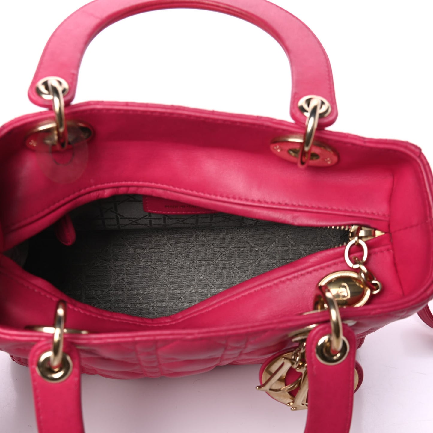 Lambskin Cannage Medium Lady Dior Pink