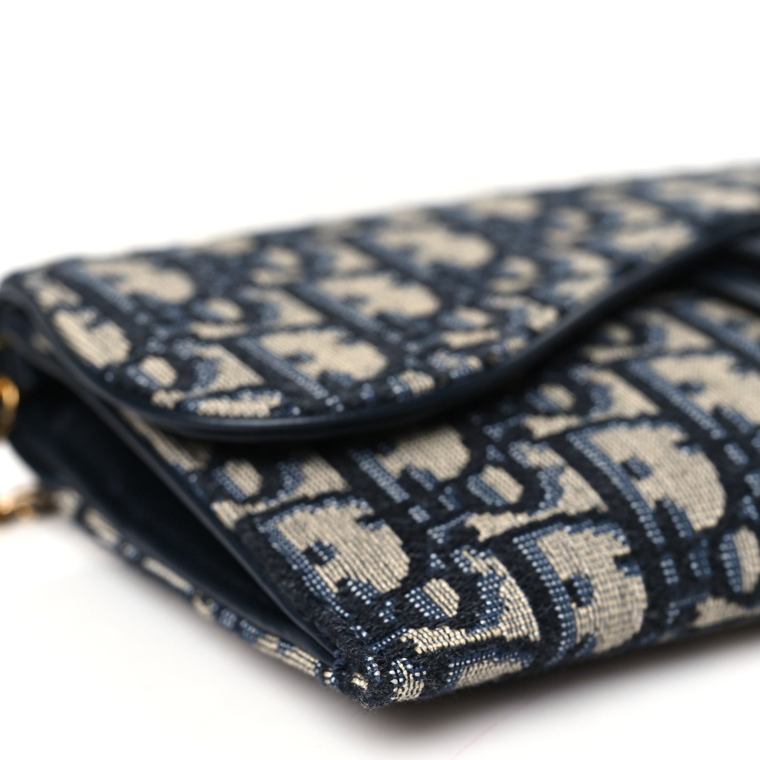 Christian Dior Oblique Saddle Chain Long Wallet Blue 9 of 10