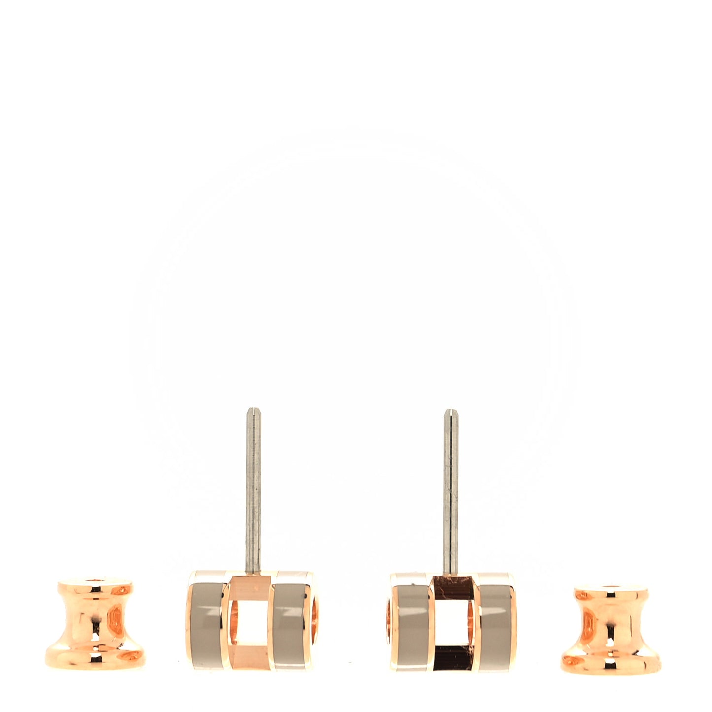 Gold Lacquered Mini Pop H Earrings Marron Glace