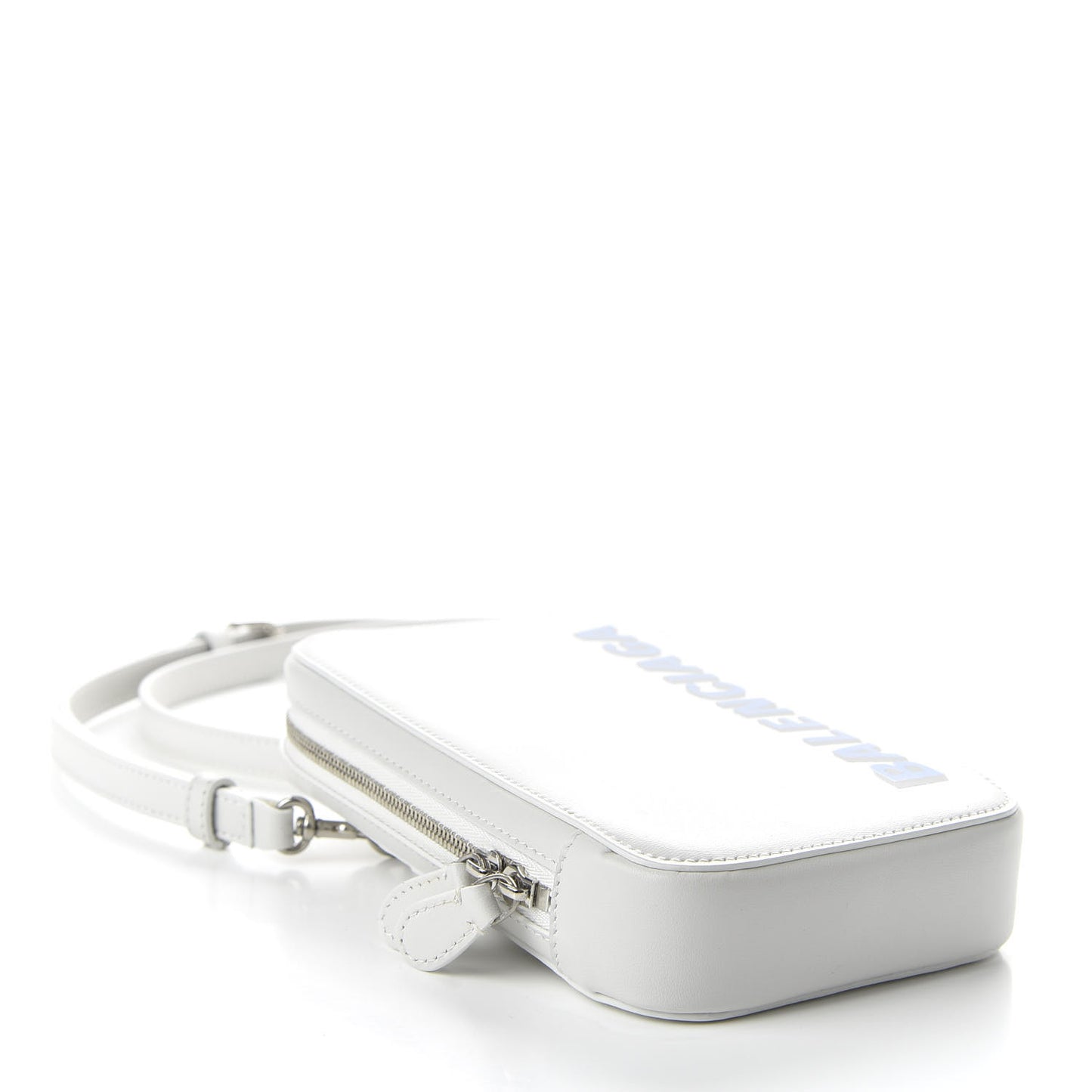 Smooth Calfskin 3D Logo Cash Phone Holder Bag White Screen Blue Black