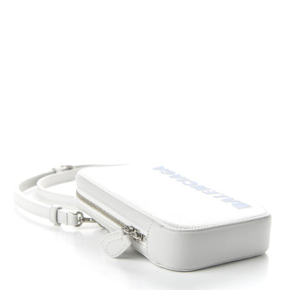 Balenciaga Smooth Calfskin 3D Logo Cash Phone Holder Bag White Screen Blue Black 4 of 11