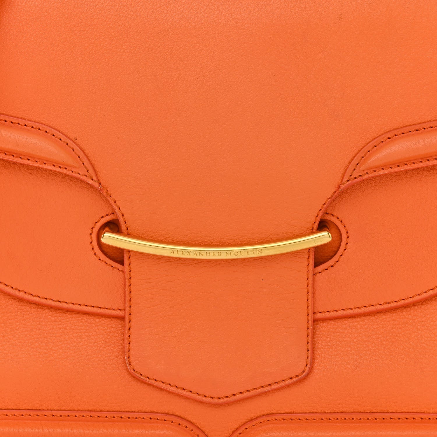 Alexander McQueen Calfskin Heroine Chain Satchel Orange 10 of 16