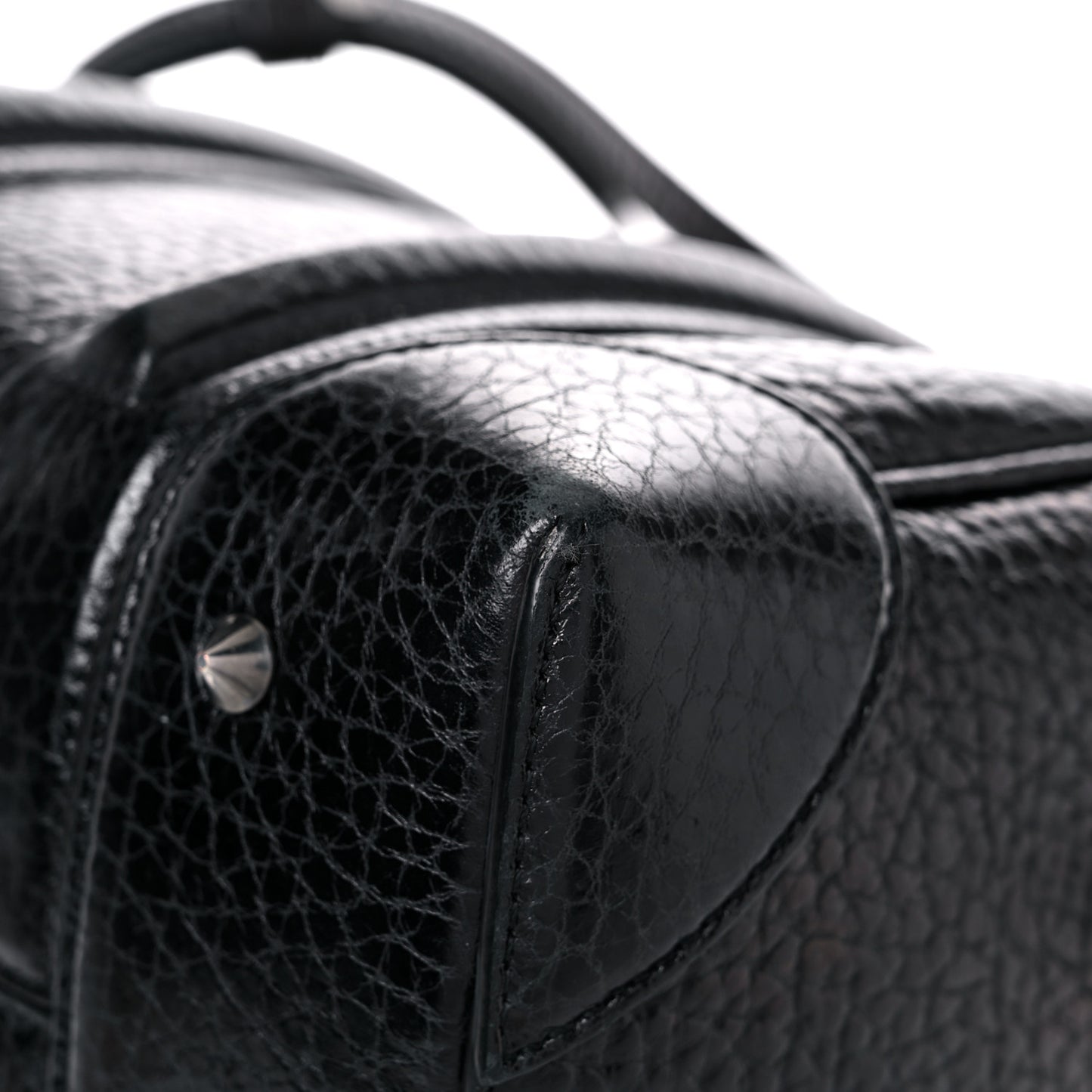 Glazed Pebbled Calfskin Mini Lucrezia Black