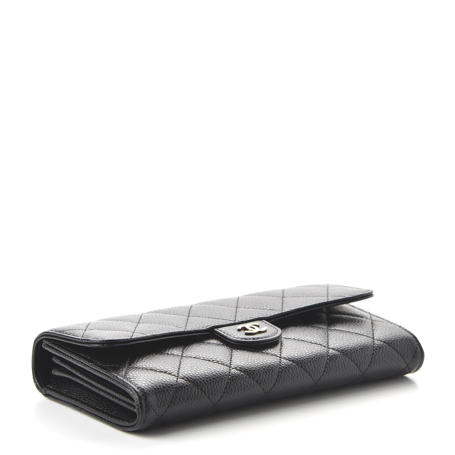 Chanel Caviar Quilted Large Gusset Flap Wallet Black 4 of 11