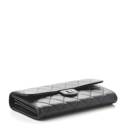 Chanel Caviar Quilted Large Gusset Flap Wallet Black 4 of 11