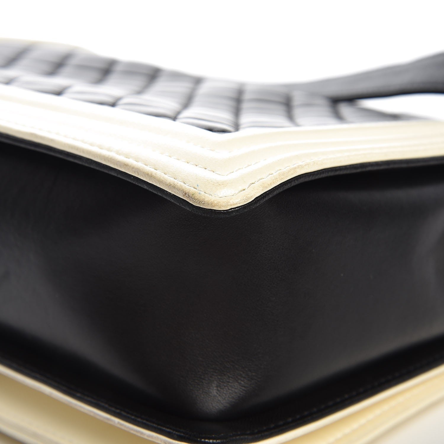 Chanel Lambskin Quilted Large Boy Flap Black White 15 of 17