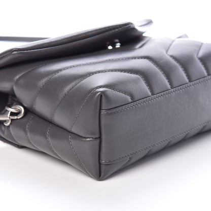 Saint Laurent Calfskin Y Quilted Monogram Toy Loulou Crossbody Bag Storm 8 of 9