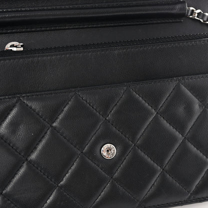 Chanel Lambskin Quilted Wallet On Chain WOC Black 14 of 14